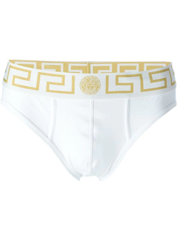 Versace Slip à Taille Greca A81H WHITE 1 Versace Slip à Taille Greca A81H WHITE
