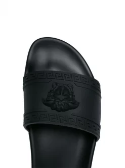 Versace D41 NERO Claquettes Palazzo Medusa Homme -Pas Cher Versace Boutique 12453873 11832599 600
