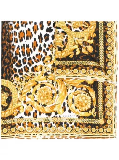 Versace Printed Neck Scarf I7527 MARRONE ORO BIANCO