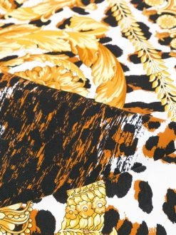 Versace Printed Neck Scarf I7527 MARRONE ORO BIANCO -Pas Cher Versace Boutique 13221777 14563116 600