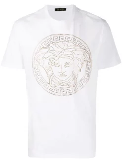 Versace A001 BIANCO T-shirt à Motif Medusa Homme