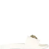Versace Claquettes à Plaque Logo D01OC WHITE