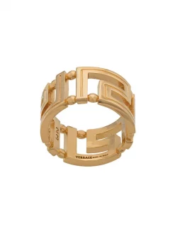 Versace Bague à Motif Greco Homme