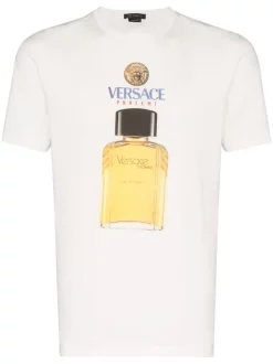 Versace T-shirt à Logo Imprimé Homme