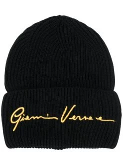 Versace Bonnet à Logo Brodé Femme