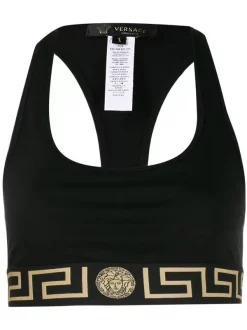 ( Positively Conscious ) Versace A1008 BLACK GOLD Soutien-gorge Medusa Greek Key Femme