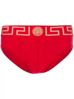 ( Positively Conscious ) Versace Slip Medusa Greek Key Homme