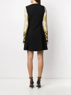 Versace A1008 BLACK Robe Sans Manches à Boutonnière Croisée Femme 10 Versace A1008 BLACK Robe Sans Manches à Boutonnière Croisée Femme -Pas Cher Versace Boutique 14685478 23203045 600