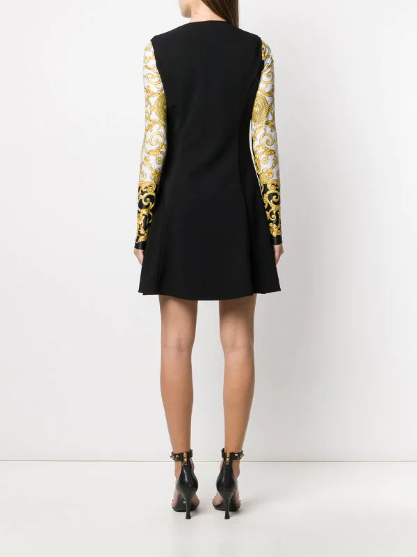 Versace A1008 BLACK Robe Sans Manches à Boutonnière Croisée Femme 4 Versace A1008 BLACK Robe Sans Manches à Boutonnière Croisée Femme – Image 4