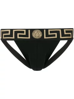 ( Positively Conscious ) Versace A80G Jockstrap à Bande Medusa Greca Homme