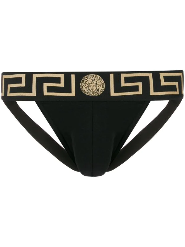 ( Positively Conscious ) Versace A80G Jockstrap à Bande Medusa Greca Homme 1 ( Positively Conscious ) Versace A80G Jockstrap à Bande Medusa Greca Homme