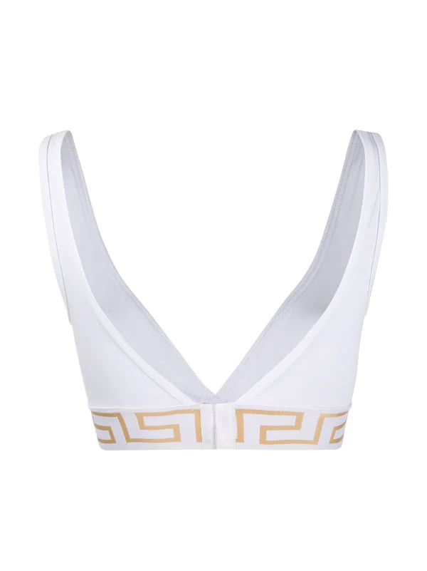 ( Positively Conscious ) Versace A1001 BIANCO Brassière De Sport à Logo Greek Key Femme 2 ( Positively Conscious ) Versace A1001 BIANCO Brassière De Sport à Logo Greek Key Femme – Image 2