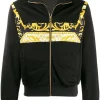 Versace A7900 BLACK Veste Bomber à Détails Baroques Homme