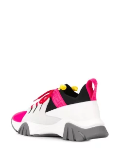 Versace Baskets Squalo DWNF BIANCO NERO FUXIA -Pas Cher Versace Boutique 14809597 23991397 600