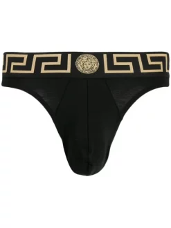 ( Positively Conscious ) Versace Boxer à Bord Greca A80G NERO GRECA ORO