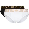 ( Positively Conscious ) Versace Slips à Bande Greca A83K NERO BLANCO NERO ORO