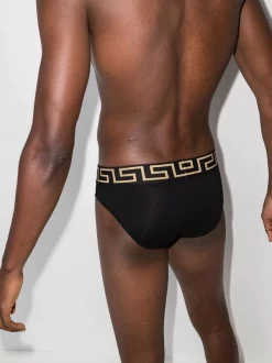 ( Positively Conscious ) Versace Slips à Bande Greca A83K NERO BLANCO NERO ORO -Pas Cher Versace Boutique 14896419 36386933 600