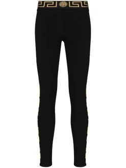 ( Access Edit ) Versace A1008 BLACK Legging à Bandes Grecca Femme