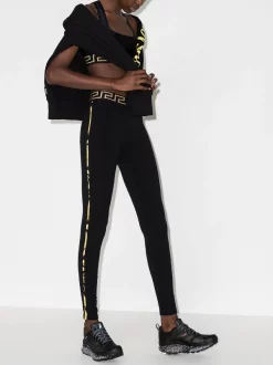 ( Access Edit ) Versace A1008 BLACK Legging à Bandes Grecca Femme -Pas Cher Versace Boutique 14910454 36814071 600