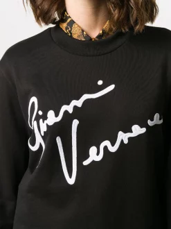 Versace Sweat à Encolure Ras Du Cou GV Signature A1008 NERO -Pas Cher Versace Boutique 14944253 24727985 600