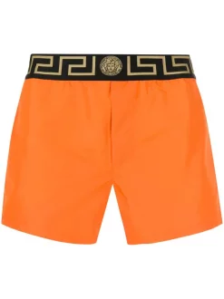 ( Positively Conscious ) Versace A1200 ARANCIO Boxer à Bande Greca Homme