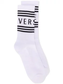 Versace Chaussettes à Logo I4D1 WHITE