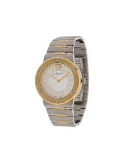 Versace GOLD/ SILVER Montre Greca Logo 43mm Femme