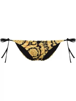 ( Access Edit ) Versace A7900 FDO NERO STAMPA ORO Bas De Bikini à Imprimé Baroque Femme