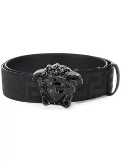 Versace D41P NERO PALLADIO Ceinture à Boucle Medusa Homme