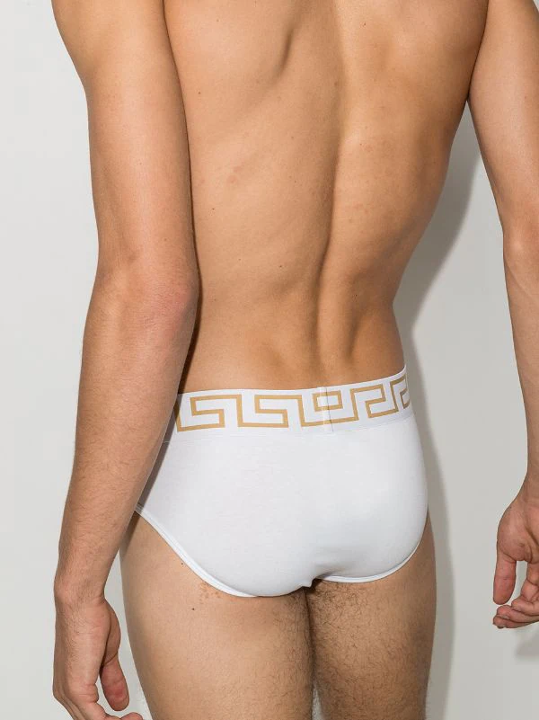 ( Access Edit ) Versace A81H BIANCO - GRECA ORO Slip à Bande Greca Homme 3 ( Access Edit ) Versace A81H BIANCO - GRECA ORO Slip à Bande Greca Homme – Image 3