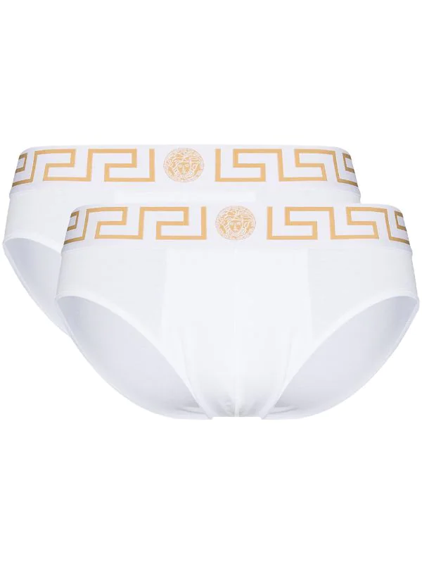 ( Access Edit ) Versace A81H BIANCO - GRECA ORO Slip à Bande Greca Homme 1 ( Access Edit ) Versace A81H BIANCO - GRECA ORO Slip à Bande Greca Homme