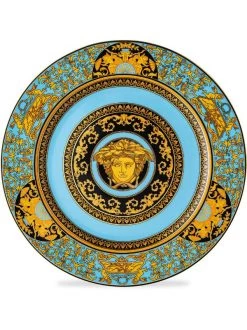 Azure, Gold X Versace Medusa Assiette De Service (30 Cm) Femme