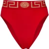 ( Positively Conscious ) Versace A1203 ROSSO Bas De Bikini à Bord Greca Femme