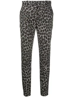 Versace Pantalon Droit à Imprimé Léopard Femme