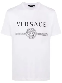 ( Positively Conscious ) Versace A1001 BIANCO OTTICO T-shirt à Imprimé Medusa Homme