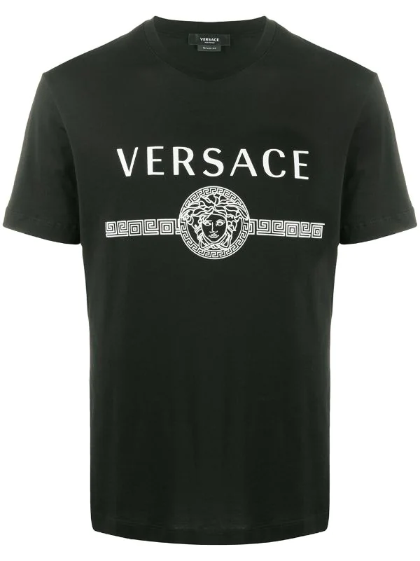 ( Positively Conscious ) Versace T-shirt à Logo Imprimé A1008 1 ( Positively Conscious ) Versace T-shirt à Logo Imprimé A1008