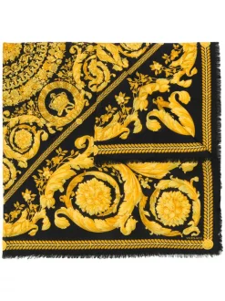 Versace A7900 BLACK GOLD Foulard à Imprimé Baroque Femme