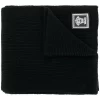 Versace A1008 BLACK écharpe Nervurée à Patch Logo Femme