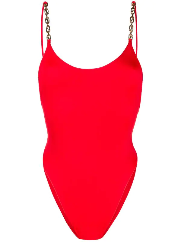 ( Positively Conscious ) Versace A1203 DEEP RED Maillot De Bain à Détails De Chaines Femme 1 ( Positively Conscious ) Versace A1203 DEEP RED Maillot De Bain à Détails De Chaines Femme