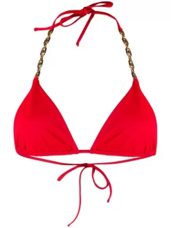 ( Positively Conscious ) Versace Haut De Bikini Noué A1203 ROSSO