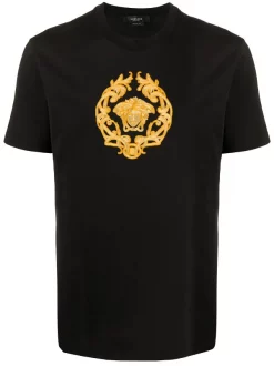 ( Access Edit ) Versace T-shirt Medusa à Broderies A1008 BLACK