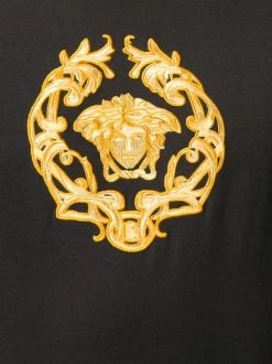 ( Access Edit ) Versace T-shirt Medusa à Broderies A1008 BLACK -Pas Cher Versace Boutique 15361805 27308938 600