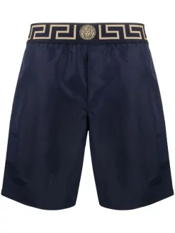 ( Positively Conscious ) Versace Short De Bain à Bande Greca A70W BLU ORO