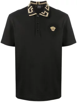 Versace Polo à Col Greca Homme