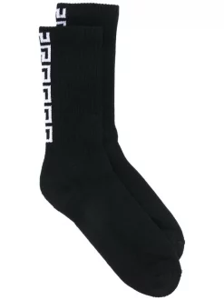 Versace Chaussettes Nervurées à Motif Monogrammé Homme