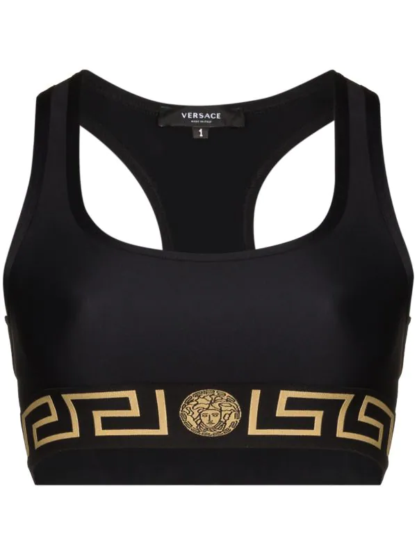 Versace A1008 NERO Brassière De Sport à Logo Femme 1 Versace A1008 NERO Brassière De Sport à Logo Femme