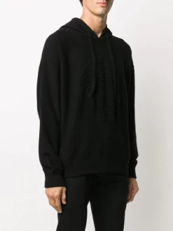 Versace Pull à Capuche à Lien De Resserrage A1008 BLACK -Pas Cher Versace Boutique 15395237 28851280 600