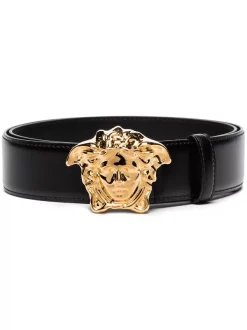 ( Access Edit ) Versace D41OH BLACK Ceinture à Boucle Medusa Homme