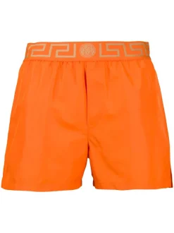 Versace Short De Bain à Bande Greca Homme