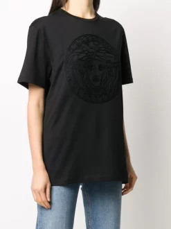 Versace T-shirt à Imprimé Medusa A1008 BLACK -Pas Cher Versace Boutique 15494904 27665131 600